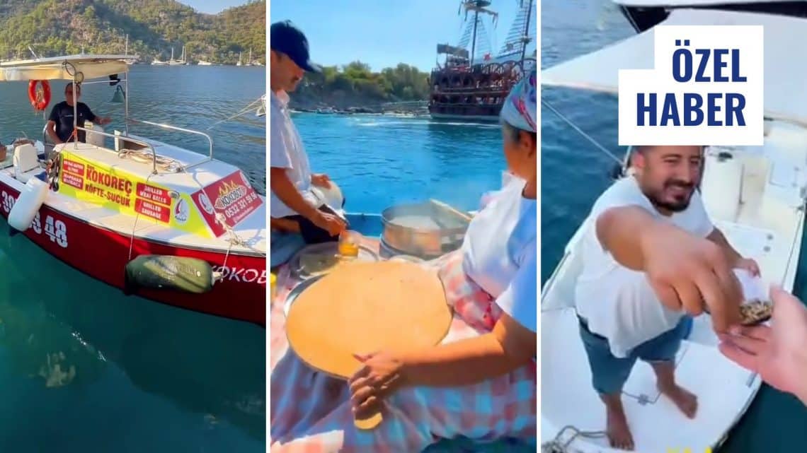 Göcek’te Denizde Sokak Lezzetleri: Midye, Kokoreç ve Gözleme Tekneye Geliyor