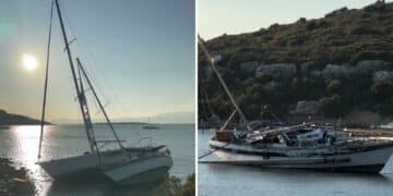 Sığacık Körfezi’nde Lodos Hasarı: Tekneler Battı, Kıyıya Sürüklendi